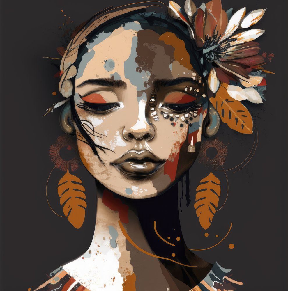 Retrato de una mujer con los ojos cerrados de Bella Eve