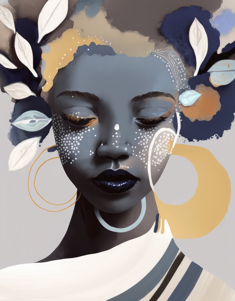 Retrato de una mujer con expresión serena de Bella Eve