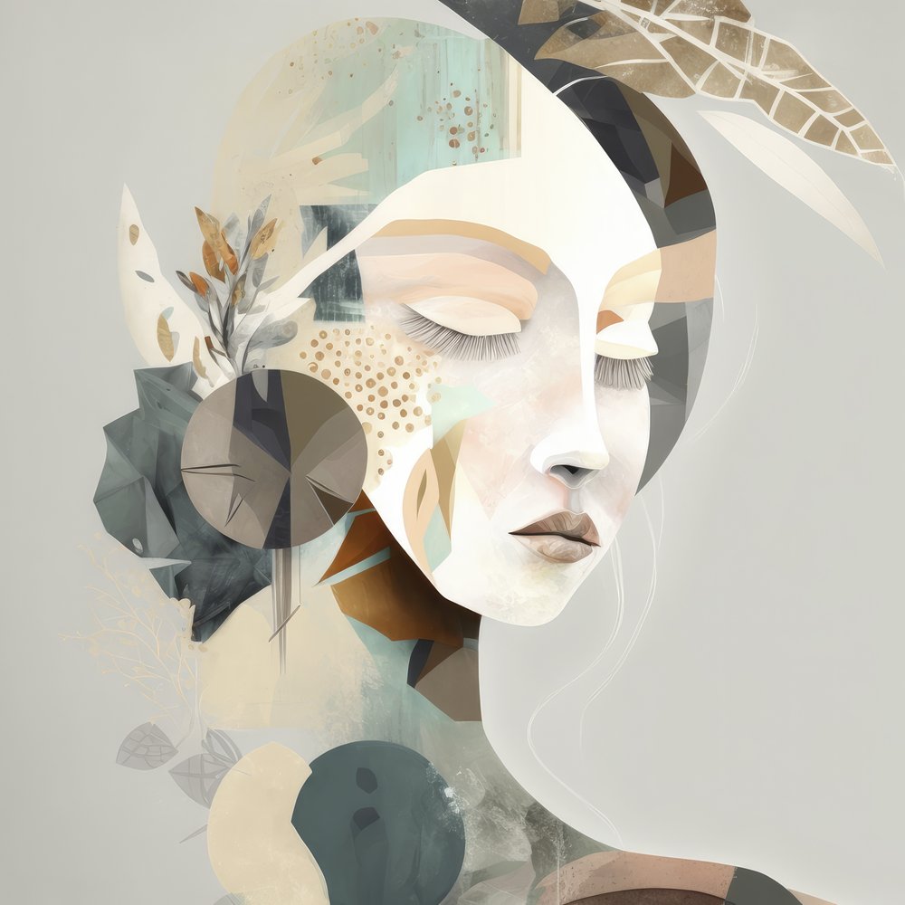 Mujer serena y abstracta de Bella Eve