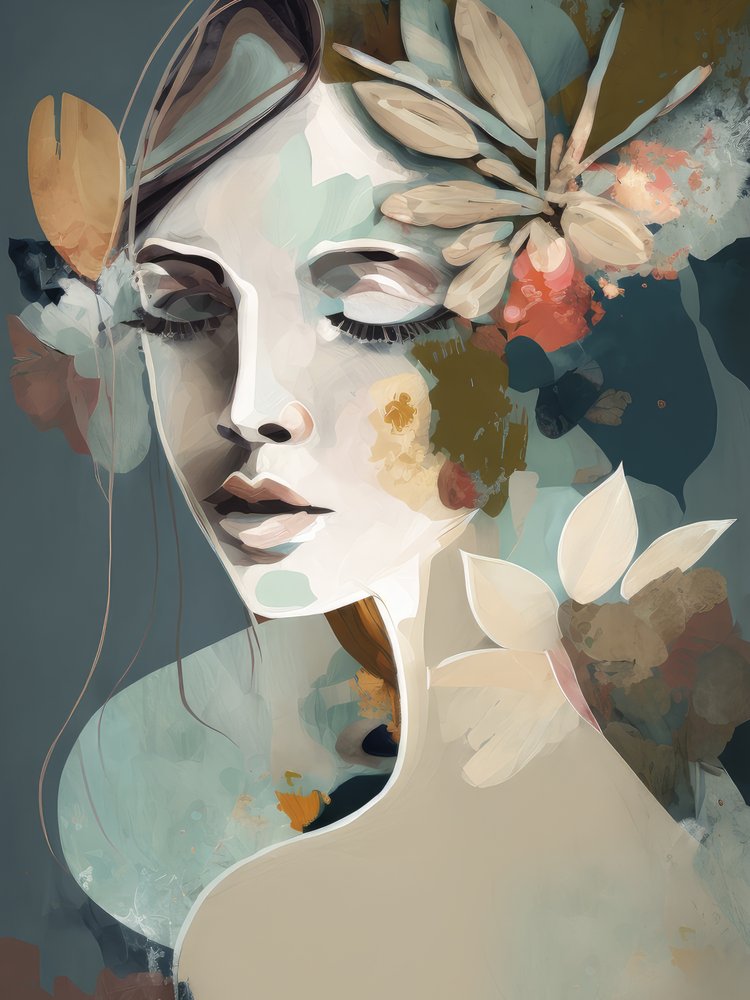 Mujer floral serena de Bella Eve