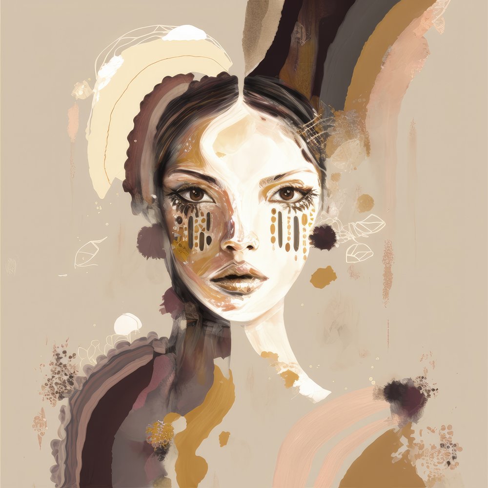 Retrato tribal sereno de Bella Eve