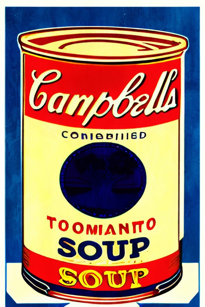Lata de sopa con diseño llamativo de Bo Anderson