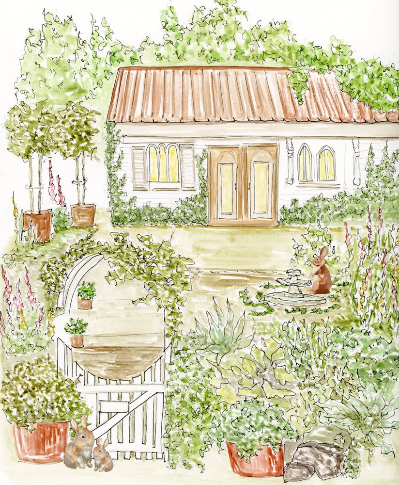 Casita de jardín con un toque de fantasía de Breanna Megan Studio