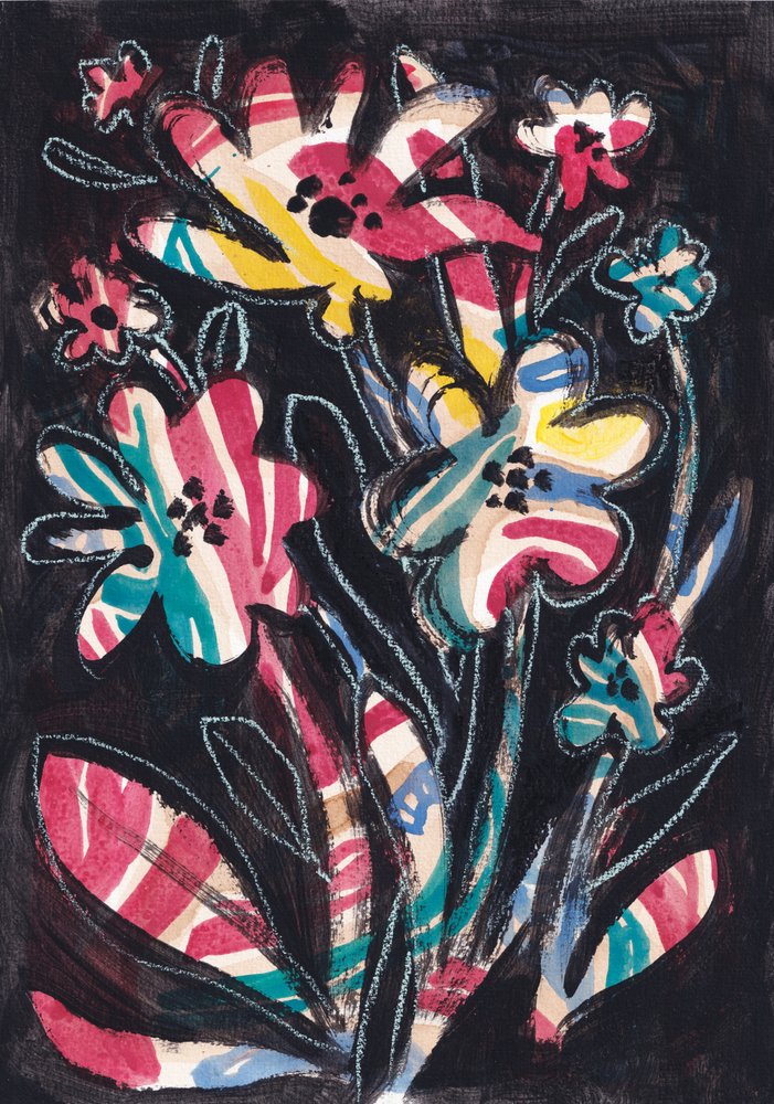 Flores de rayas de colores de Catalina Somolinos