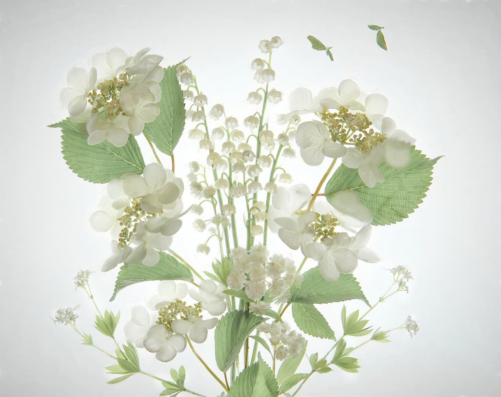Ramo «White Lily Valley» de Catherine Wang