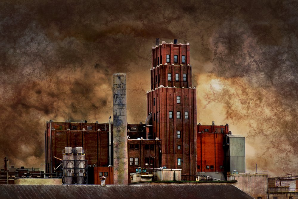 Paisaje industrial descarnado de Christian Bibeau