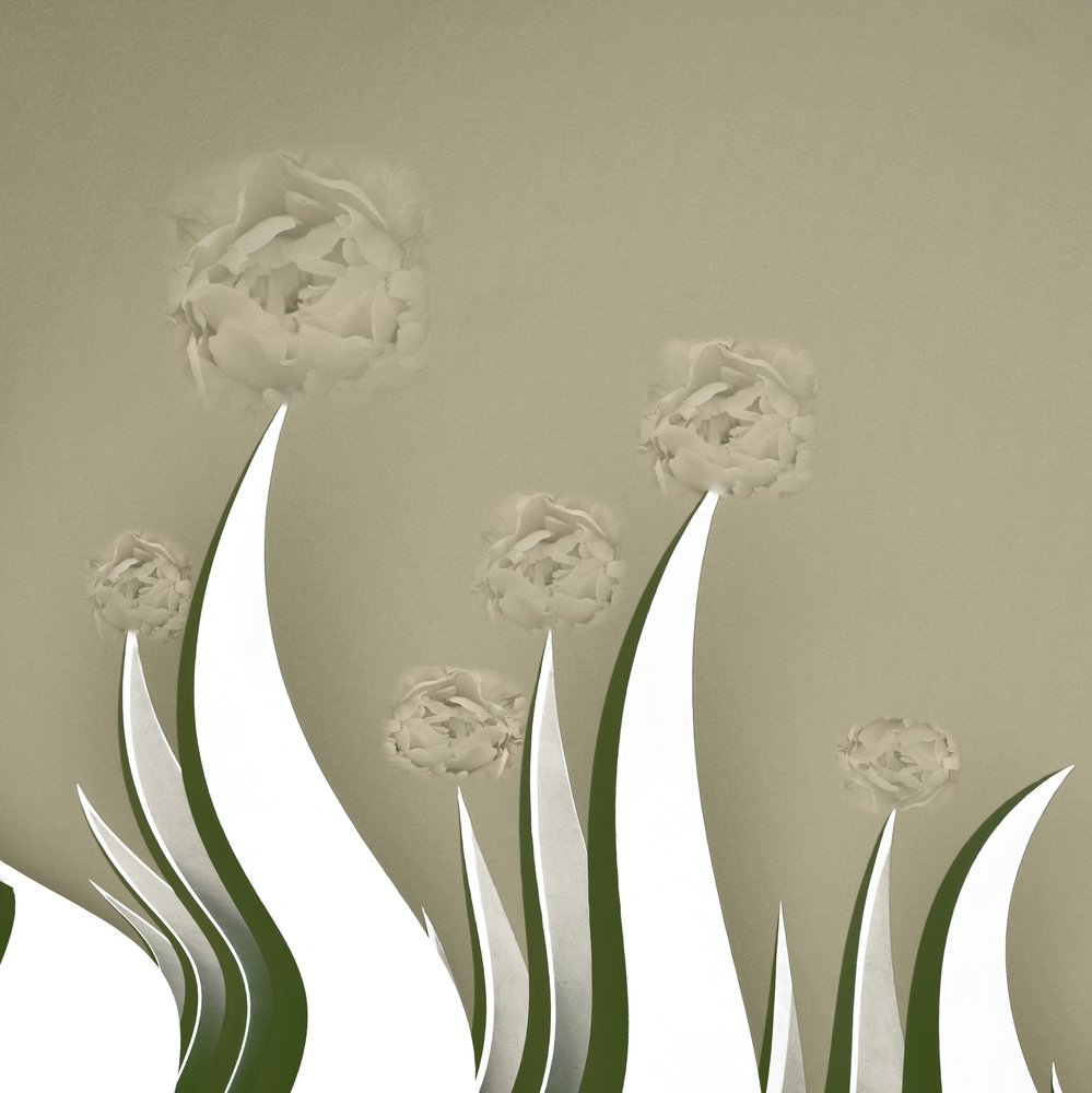 Sutiles flores color crema de Christina Sillen