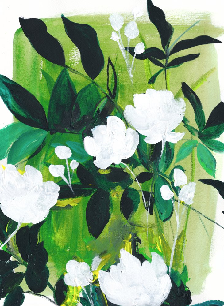 Exuberantes flores blancas de Christine Lindstrom