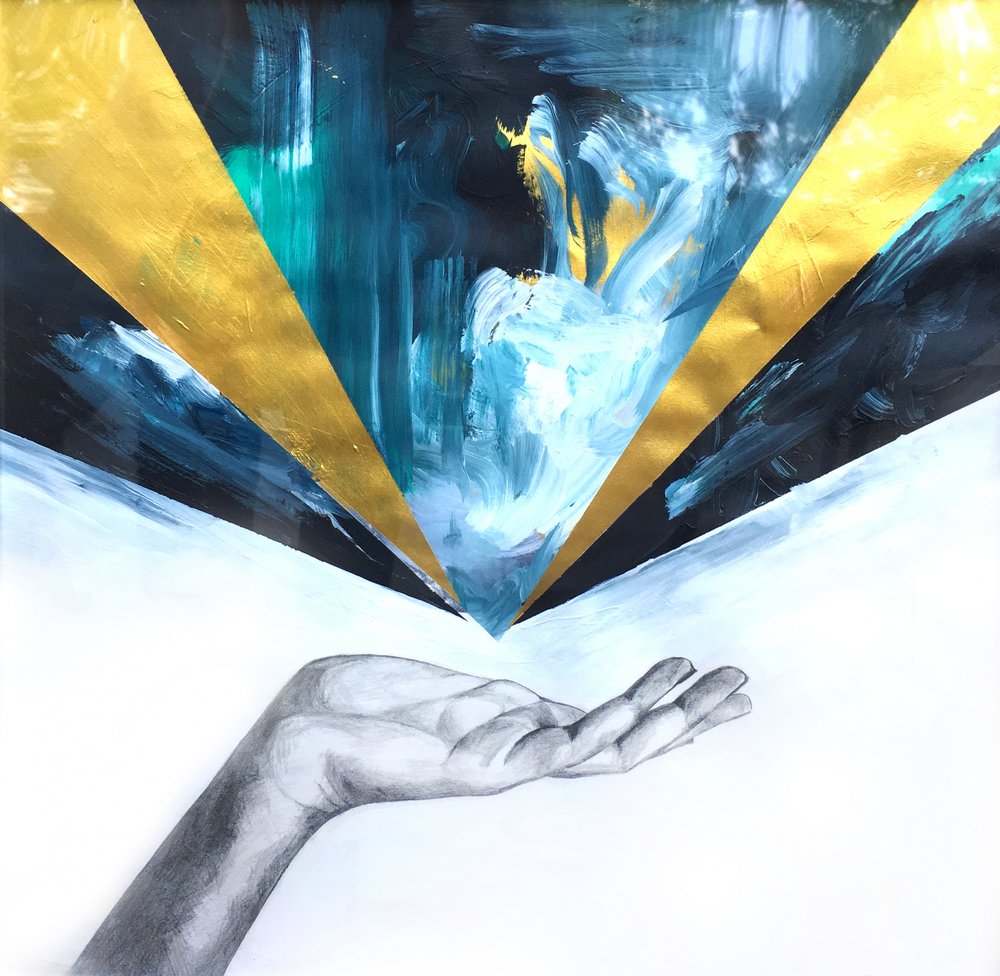Luz dorada de la mano abierta de Christine Lindstrom