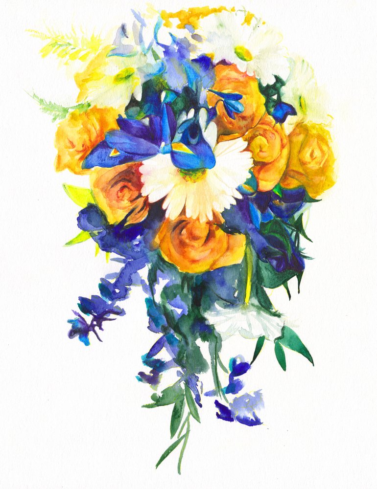 Cascada floral llena de colorido de Christine Lindstrom