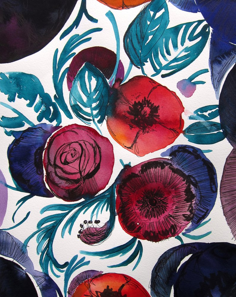 Acuarela floral llena de colorido de Christine Lindstrom