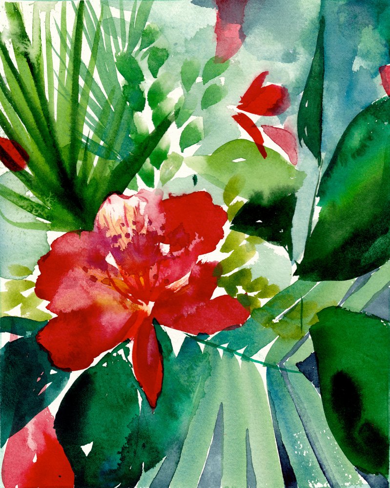 Flor tropical de colores vivos de Christine Lindstrom