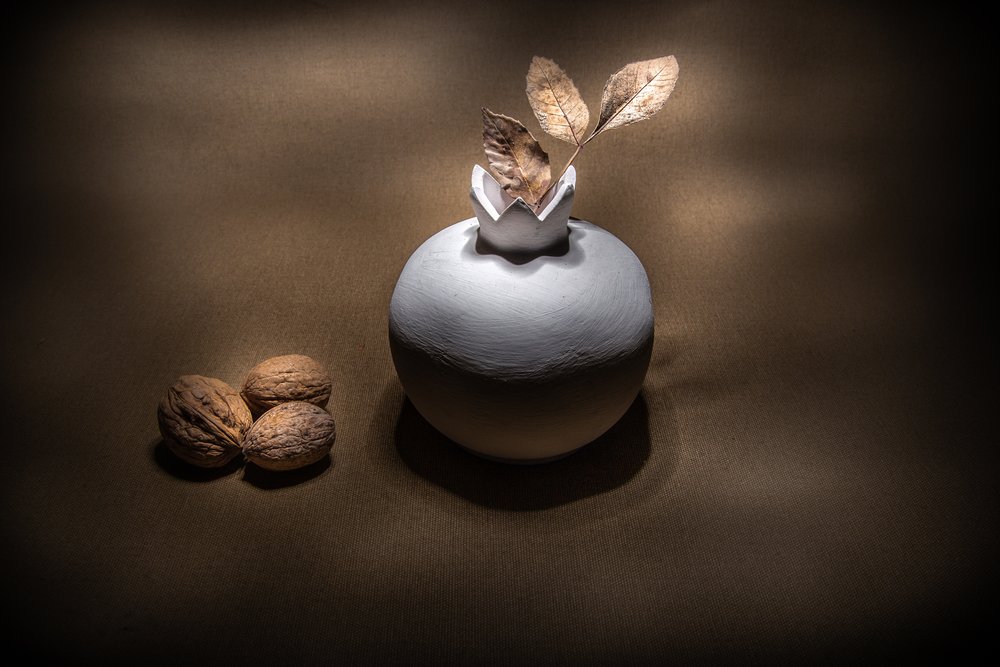 Jarrón otoñal y nueces de Cicek Kiral