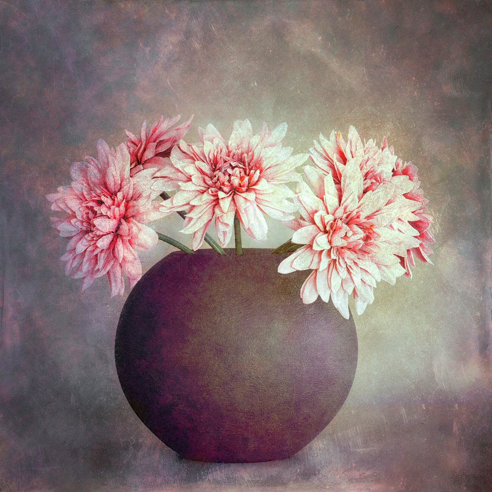 Naturaleza muerta floral en rosa suave de Cicek Kiral