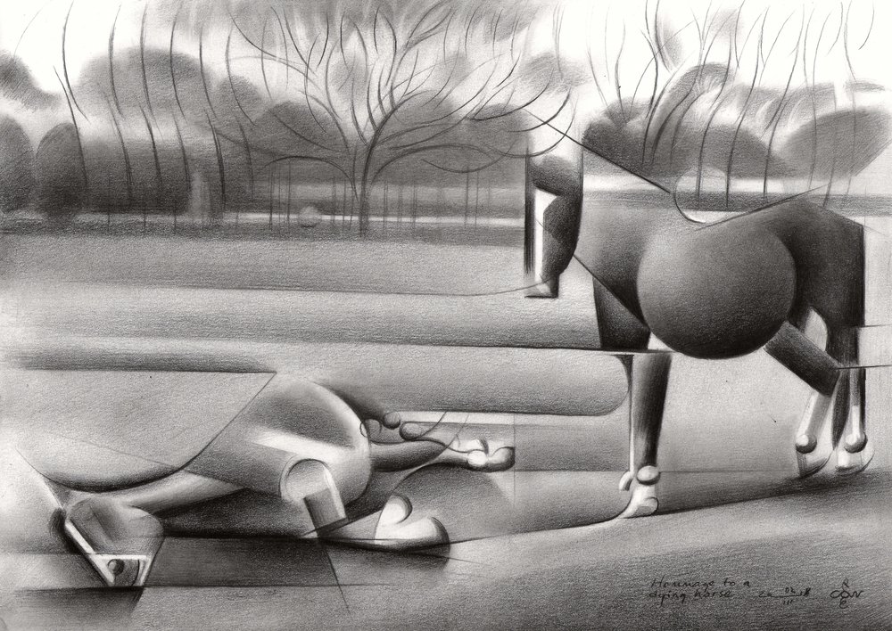Formas abstractas de caballos de Corné Akkers