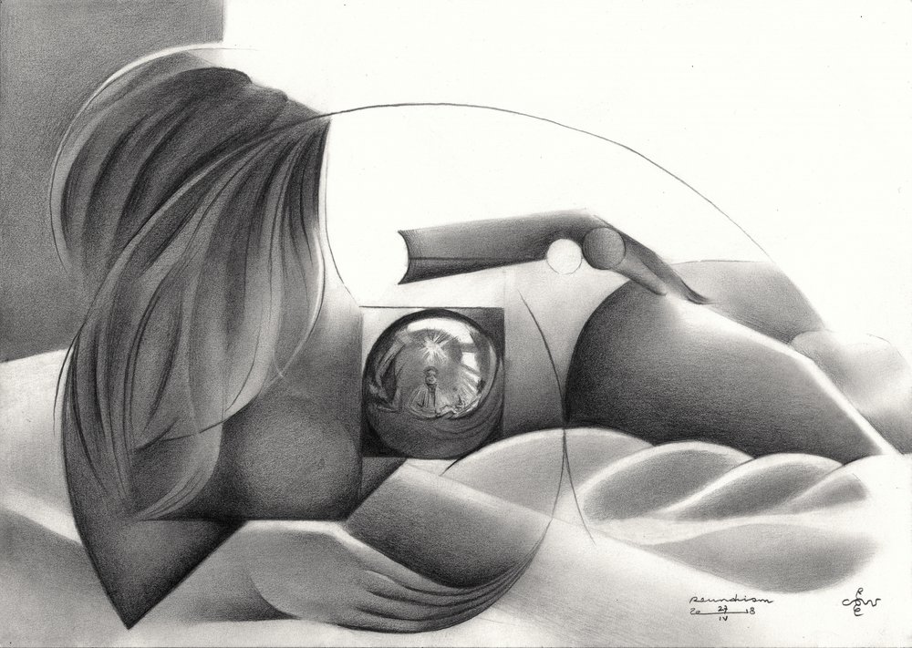 Reflejo de un desnudo abstracto de Corné Akkers