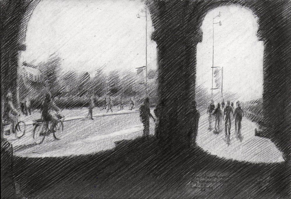 Escena urbana con arcos de Corné Akkers