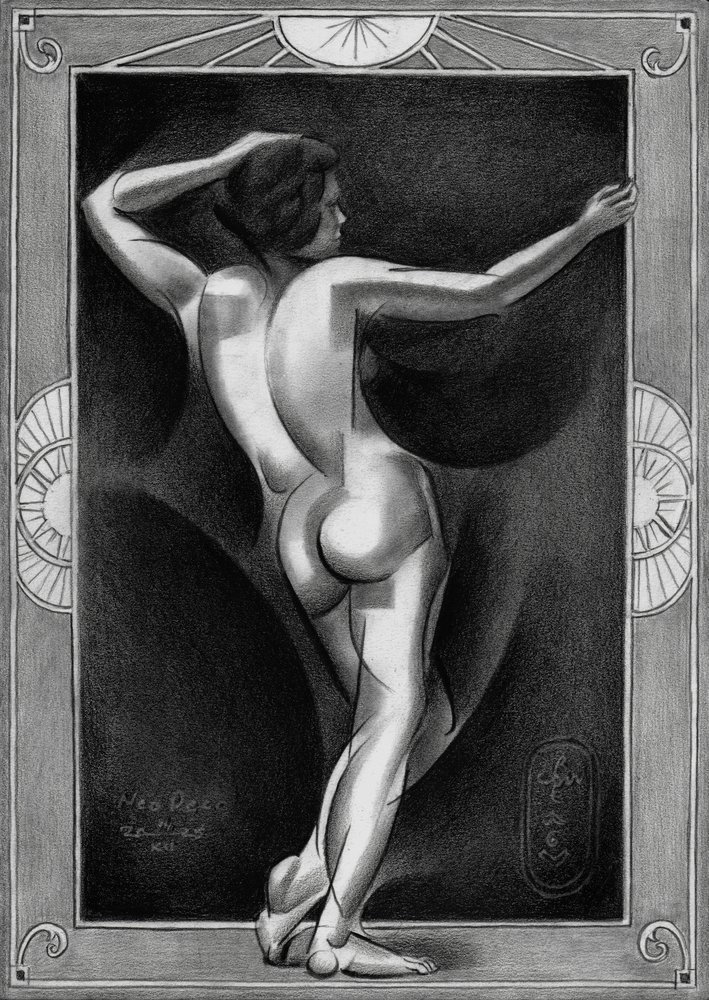 Figura de desnudo Art Déco de Corné Akkers