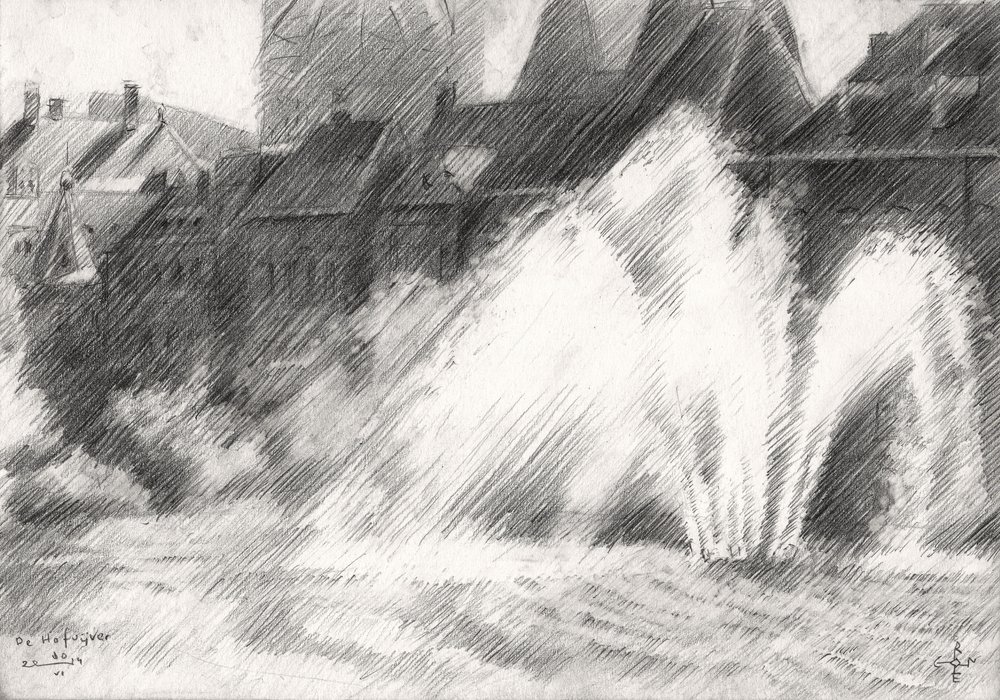 Boceto de fuentes urbanas de Corné Akkers