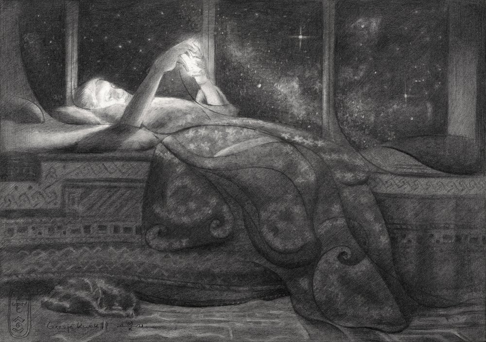 Lectura nocturna cósmica de Corné Akkers