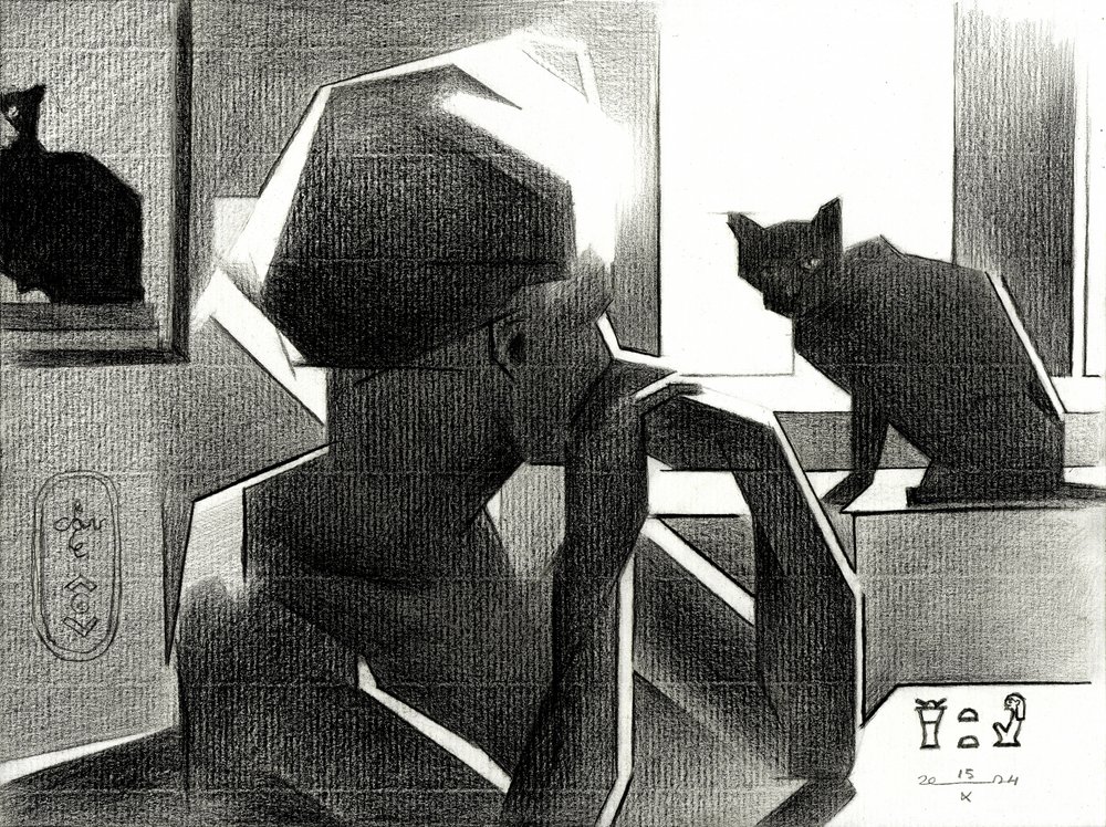 La reina egipcia y el gato negro de Corné Akkers