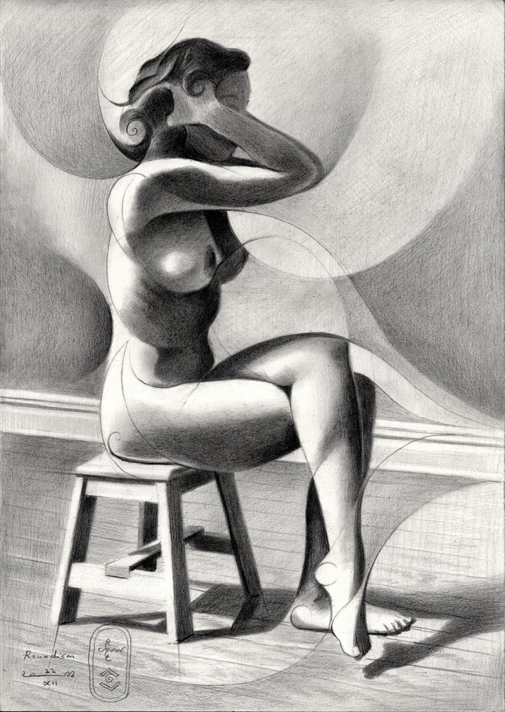 Elegante boceto de una figura de Corné Akkers