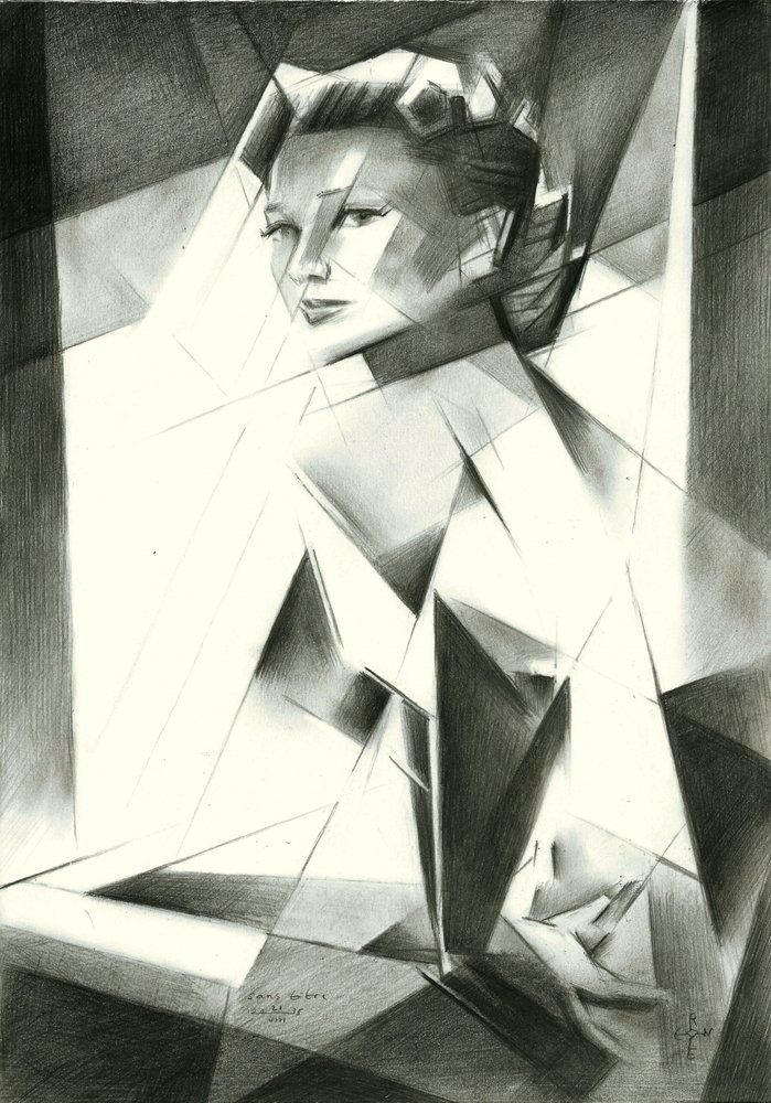 Retrato femenino con facetas de Corné Akkers