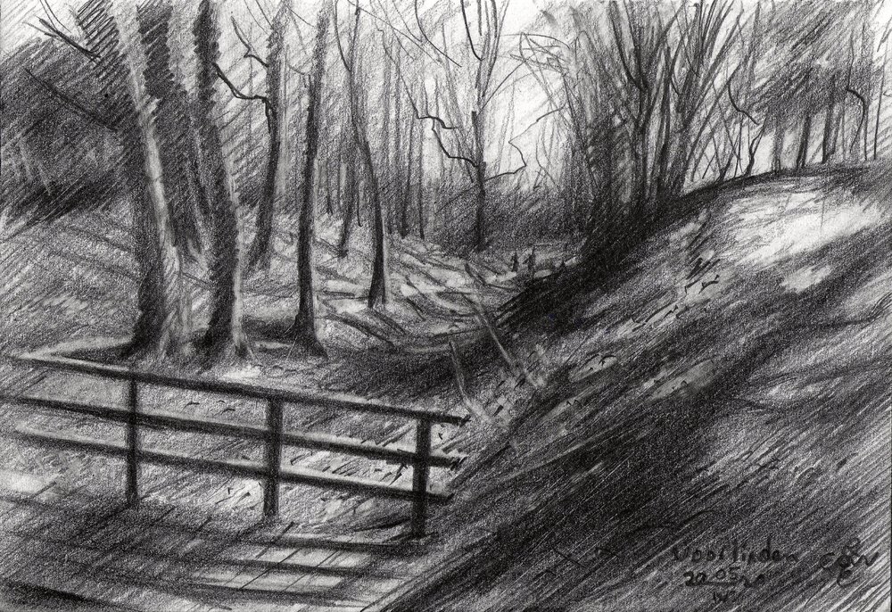 Boceto de un sendero forestal de Corné Akkers