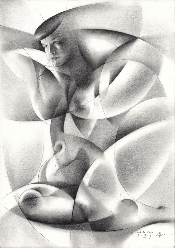 Mujer desnuda geométrica de Corné Akkers