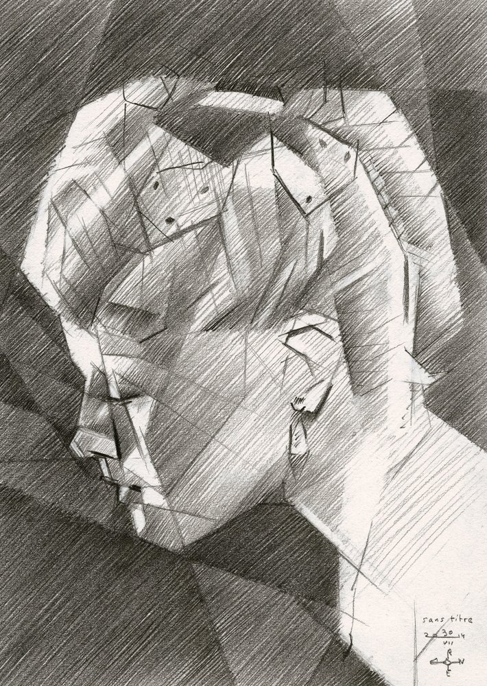 Retrato de perfil geométrico de Corné Akkers