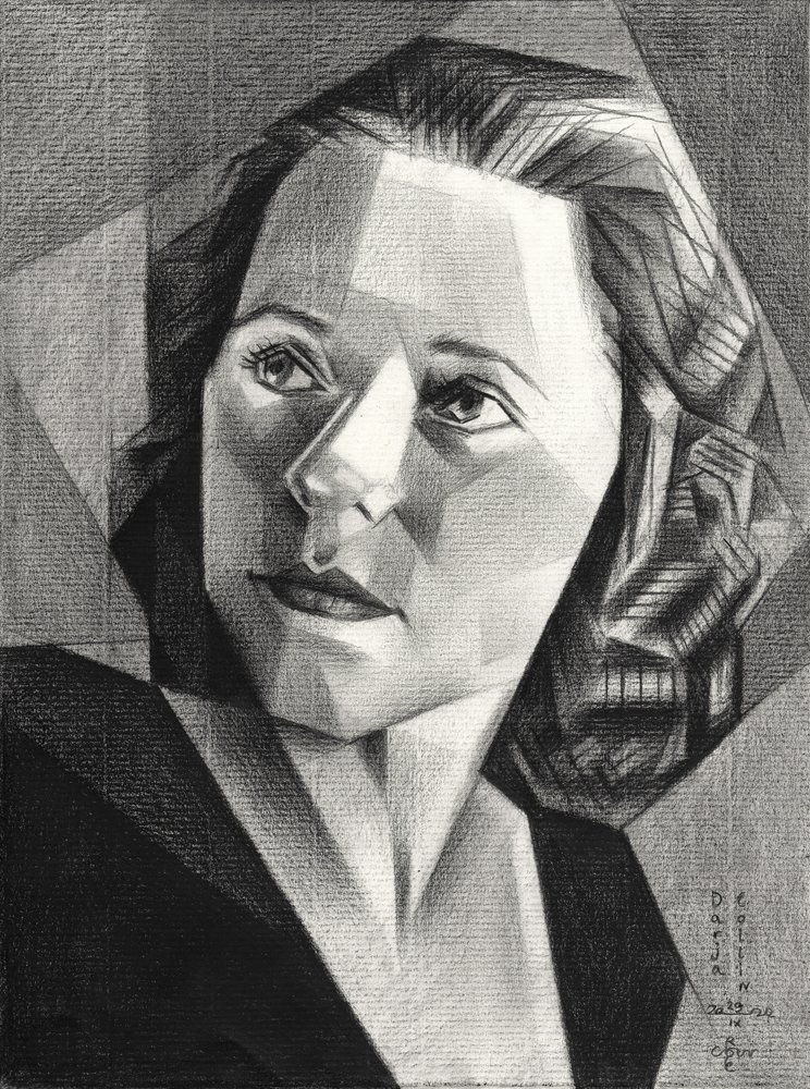 Retrato geométrico de una mujer de Corné Akkers