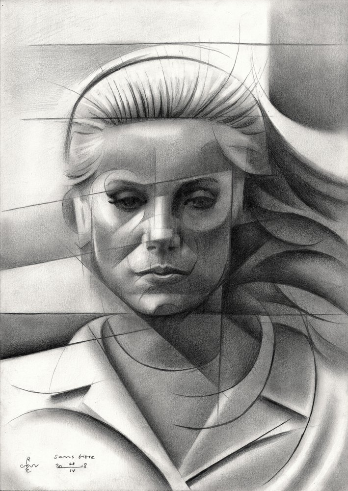 Retrato geométrico de una mujer de Corné Akkers