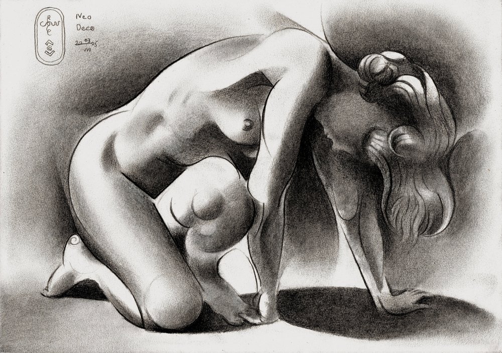 Desnudo arrodillado con elegancia de Corné Akkers