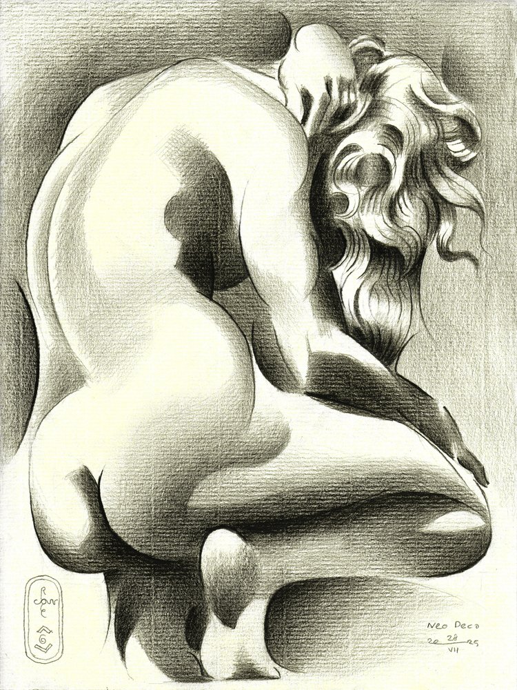 Estudio de una figura desnuda llena de gracia de Corné Akkers