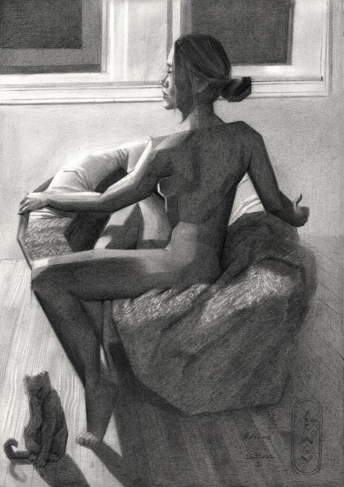 Mujer desnuda junto a la ventana de Corné Akkers