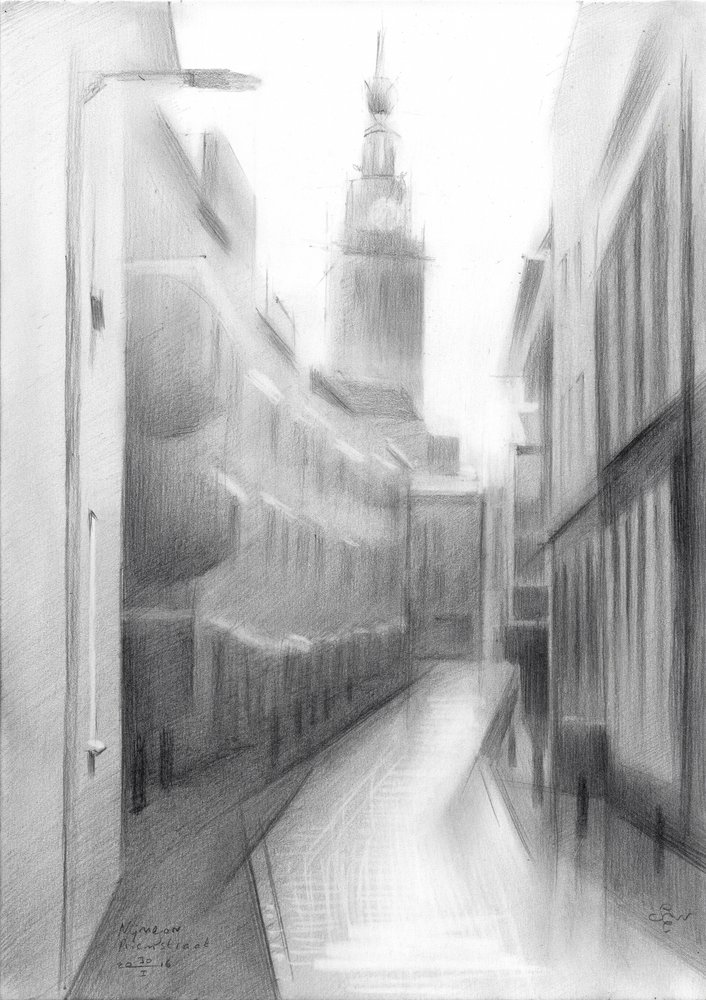 Boceto de la Torre de la Ciudad Vieja de Corné Akkers