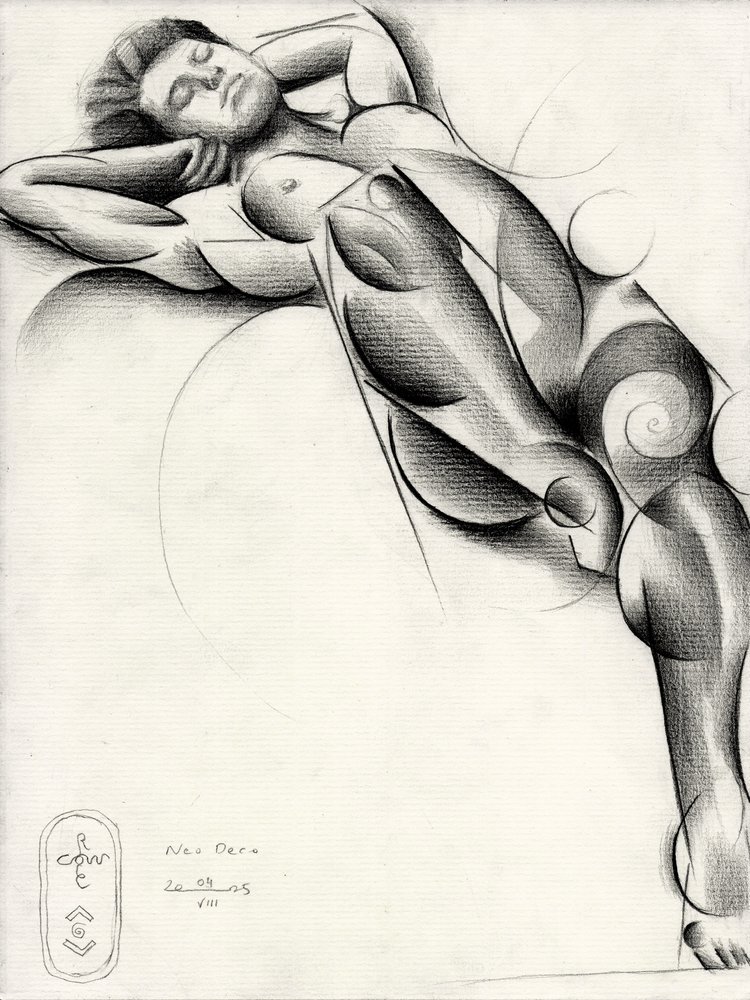 Desnudo recostado en actitud serena de Corné Akkers