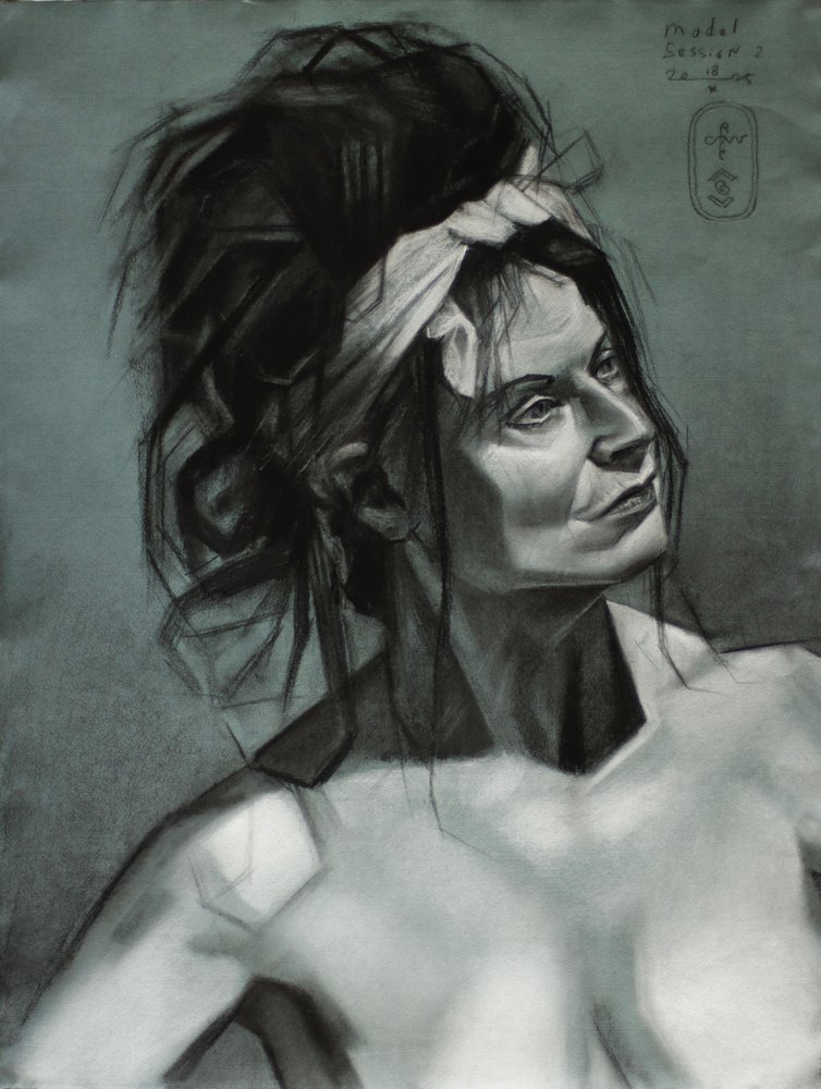 Boceto de una mujer pensativa de Corné Akkers