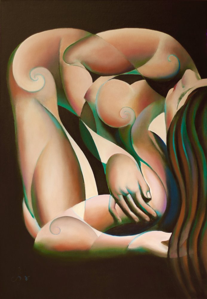 Desnudo abstracto sereno de Corné Akkers