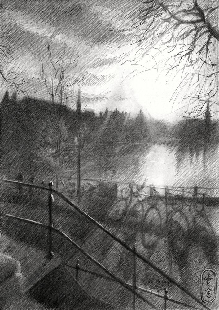 Boceto del canal de Sunlit City de Corné Akkers