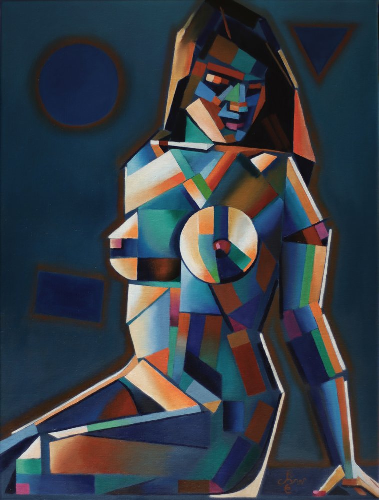 Figura cubista llena de vida de Corné Akkers