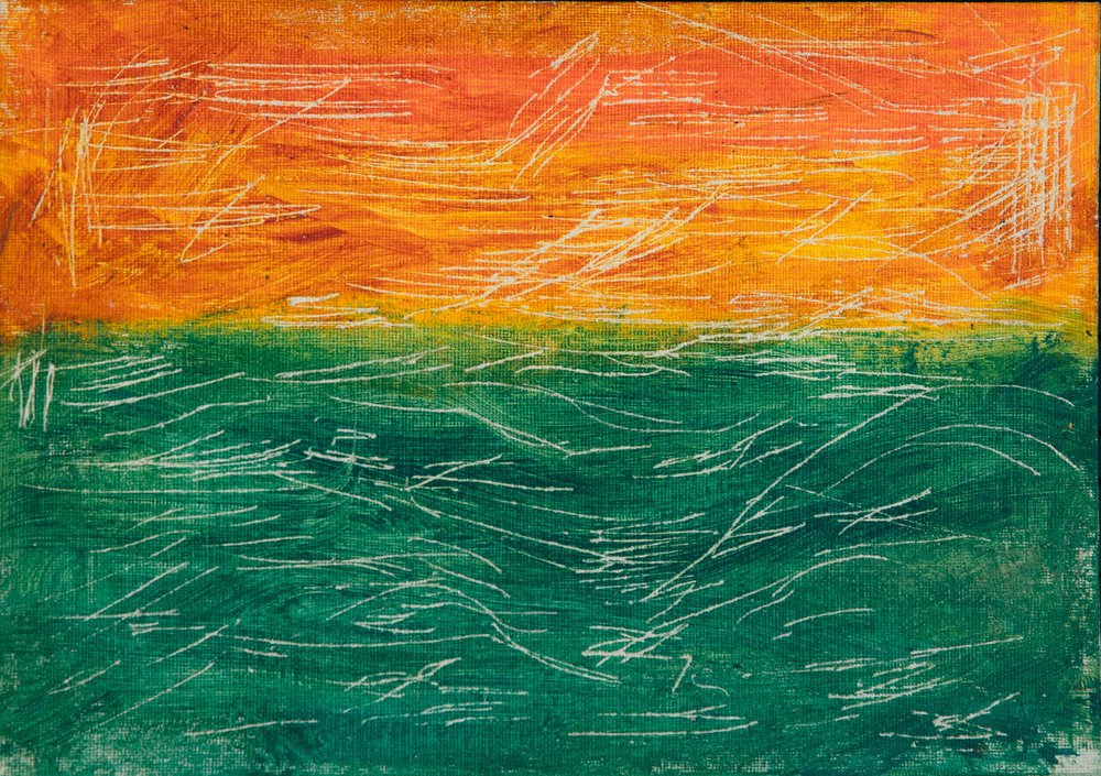 Horizonte naranja y verde de Dale Hefer