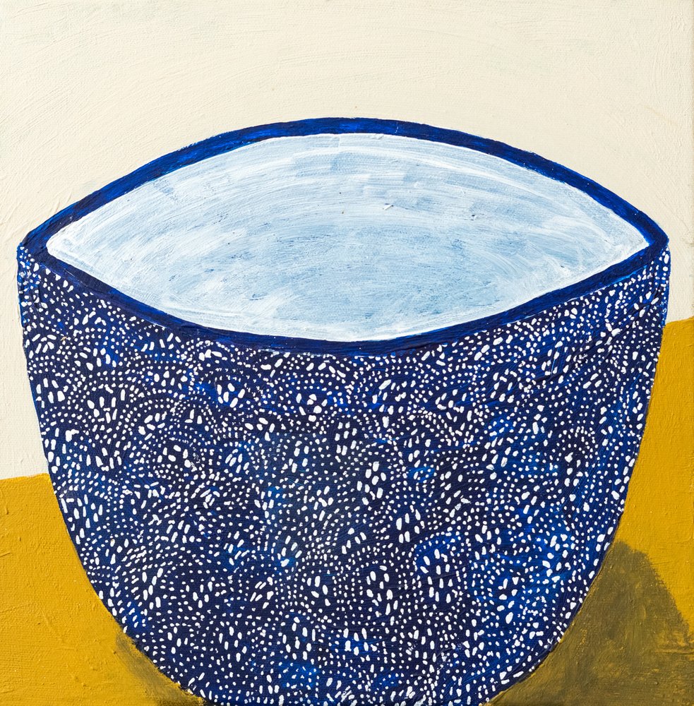 Cuenco con motivos azules de Dale Hefer & Family