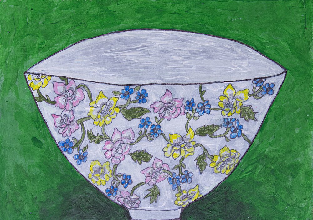 Cuenco floral de colores vivos de Dale Hefer & Family