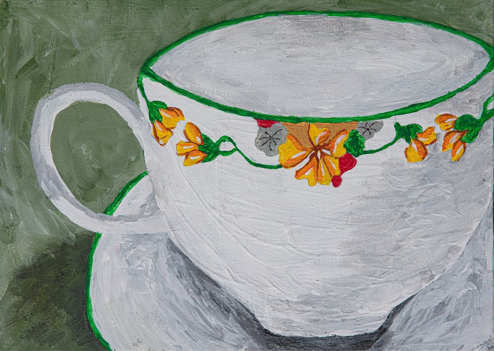 Taza de té con un acogedor diseño floral de Dale Hefer & Family