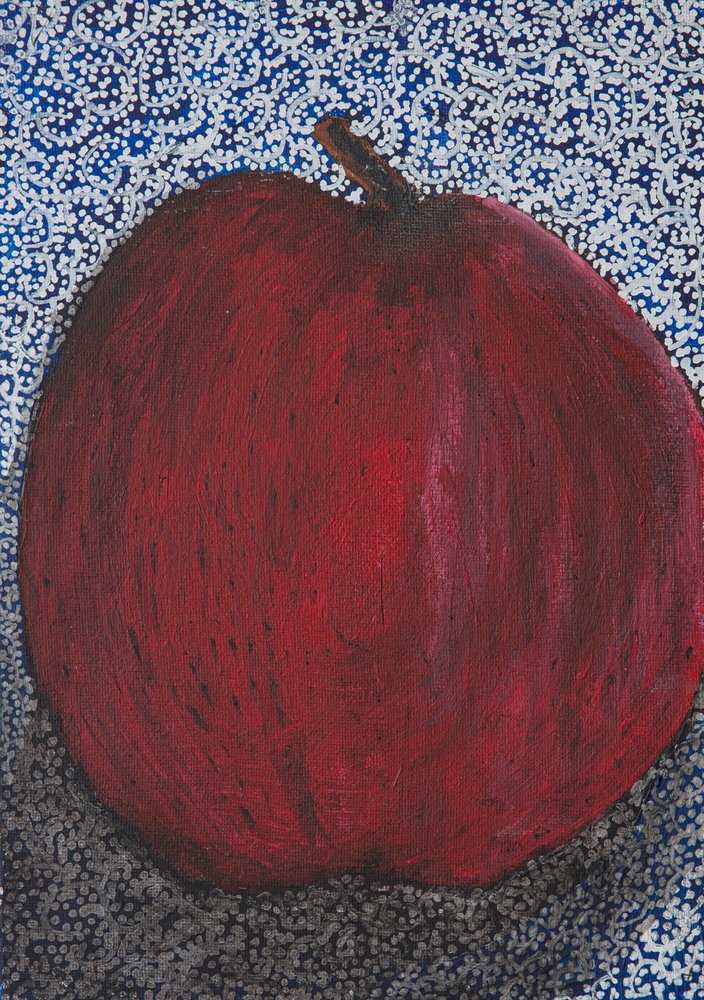 Puntos rojos vibrantes con forma de manzana de Dale Hefer & Family