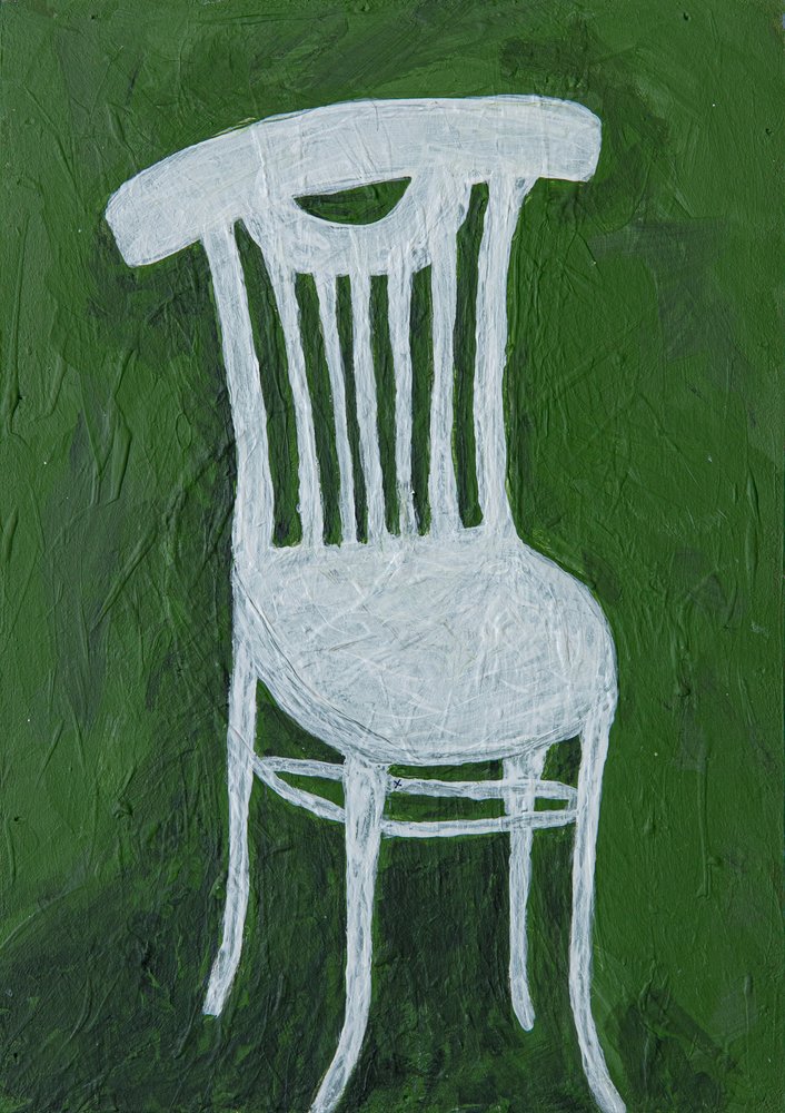 Silla blanca verde de Dale Hefer & Family