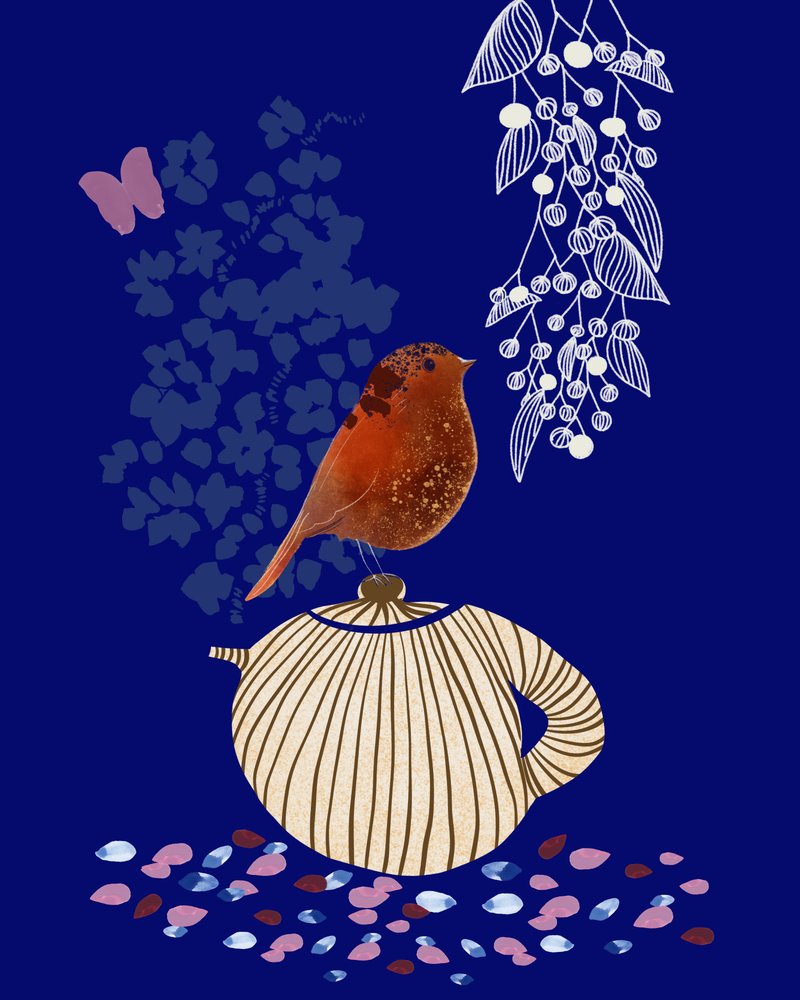 Tetera con forma de pájaro de estilo caprichoso de Danushka Abeygoda