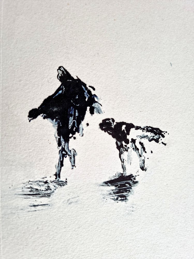 Paseo con el perro en blanco y negro de David Antonides
