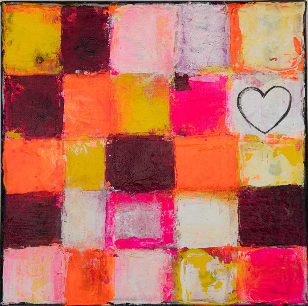 Corazón de cuadrícula de colores de Deb Chaney